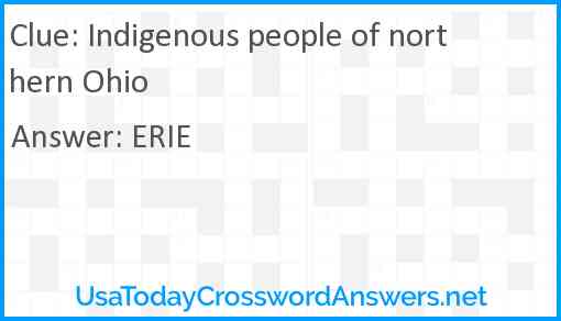Indigenous people of northern Ohio Answer