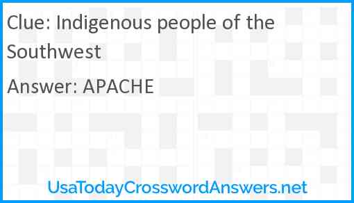 Indigenous people of the Southwest Answer