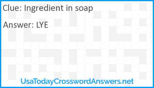 Ingredient in soap Answer