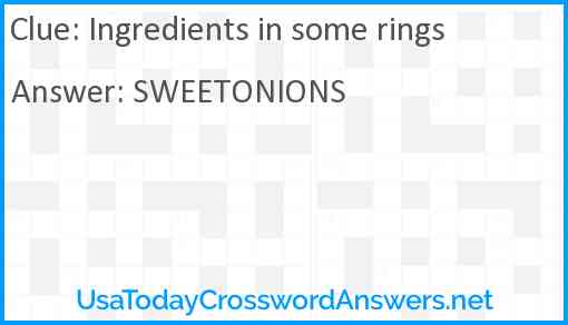 Ingredients in some rings Answer