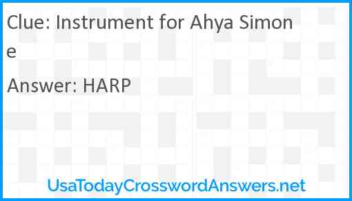 Instrument for Ahya Simone Answer