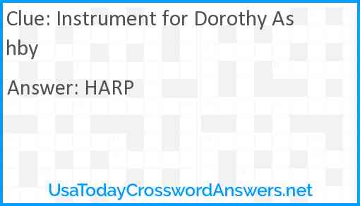 Instrument for Dorothy Ashby Answer