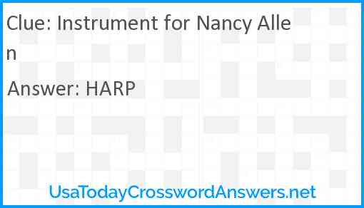 Instrument for Nancy Allen Answer