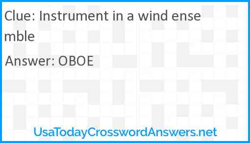 Instrument in a wind ensemble Answer