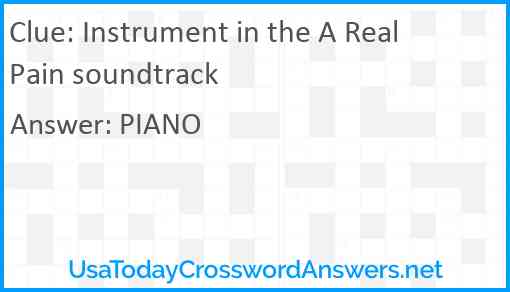 Instrument in the A Real Pain soundtrack Answer