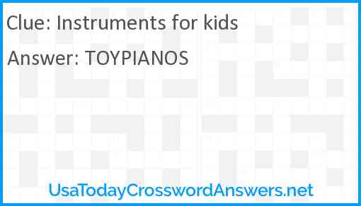 Instruments for kids Answer