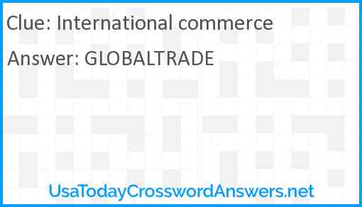 International commerce Answer