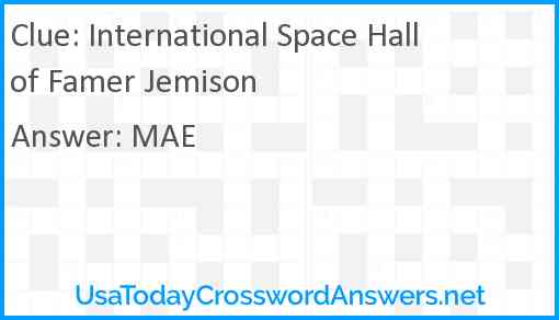 International Space Hall of Famer Jemison Answer