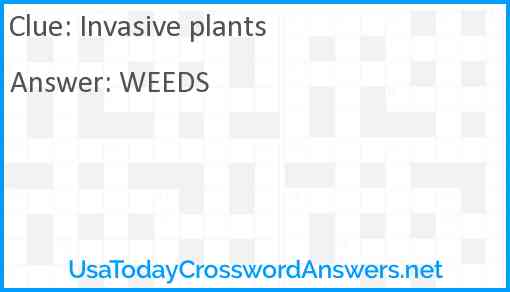 Invasive plants Answer