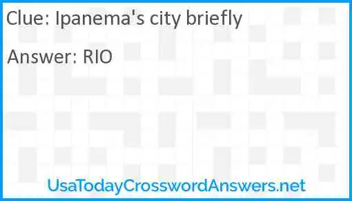 Ipanema's city briefly Answer