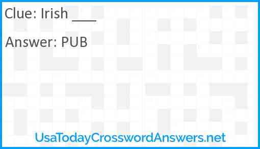 Irish ___ Answer