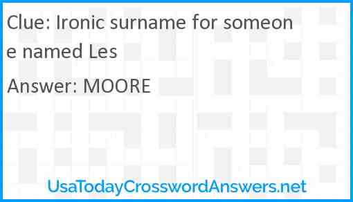 Ironic surname for someone named Les Answer