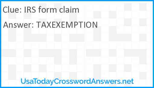 IRS form claim Answer