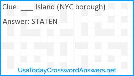 ___ Island (NYC borough) Answer