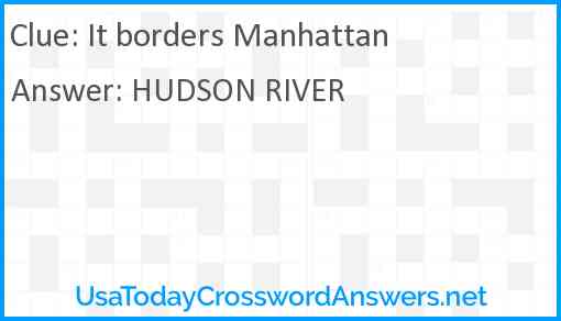 It borders Manhattan Answer