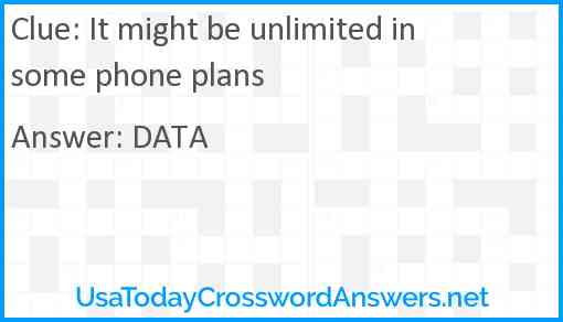 It might be unlimited in some phone plans Answer