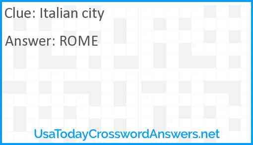 Italian city Answer