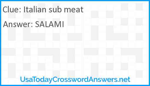 Italian sub meat Answer