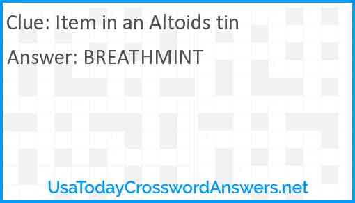 Item in an Altoids tin Answer