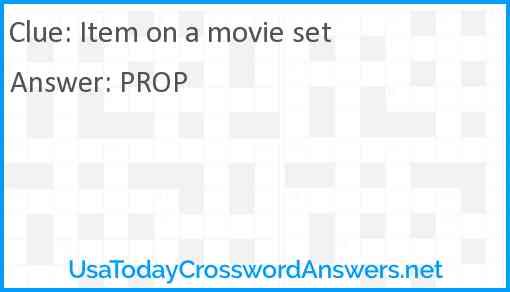 Item on a movie set Answer