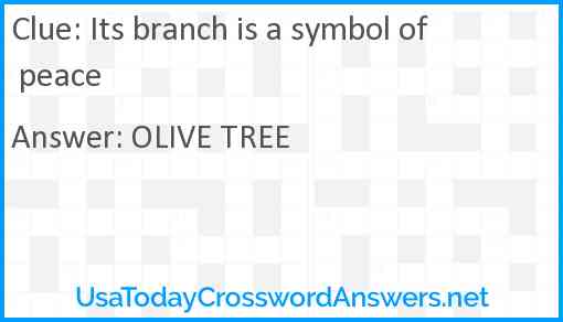 Its branch is a symbol of peace Answer