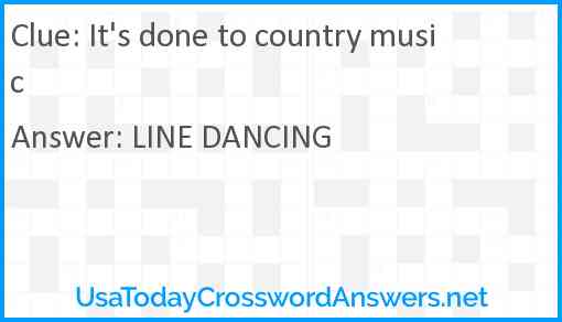 It's done to country music Answer