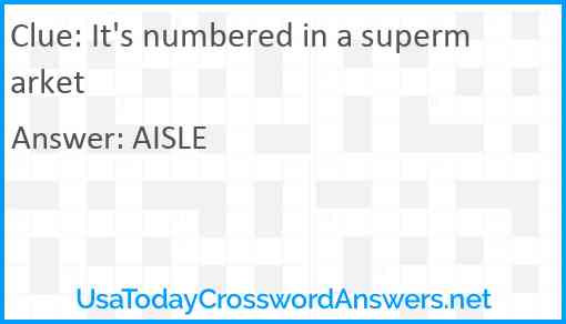 It's numbered in a supermarket Answer