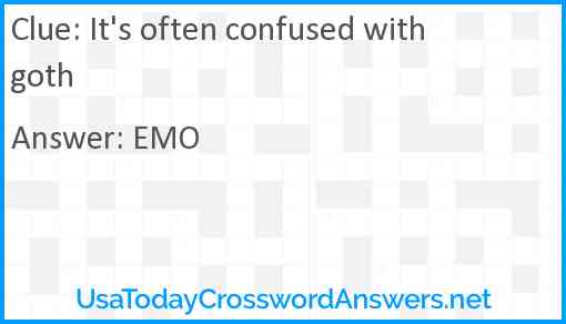 It's often confused with goth Answer