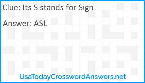 Its S stands for Sign Answer
