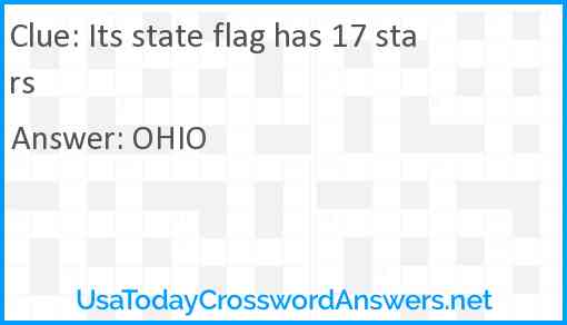 Its state flag has 17 stars Answer
