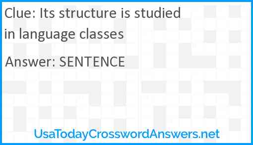 Its structure is studied in language classes Answer