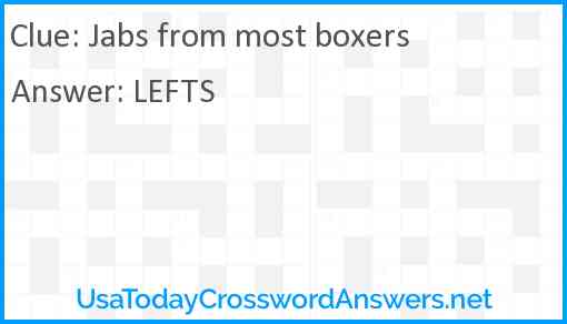 Jabs from most boxers Answer