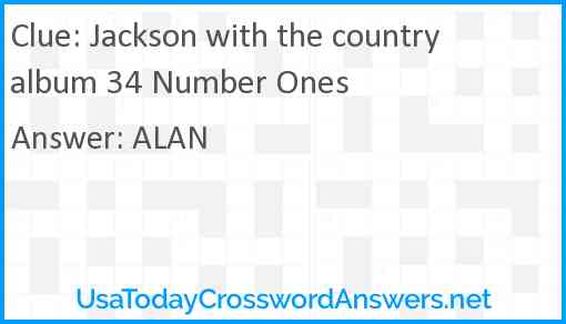 Jackson with the country album 34 Number Ones Answer
