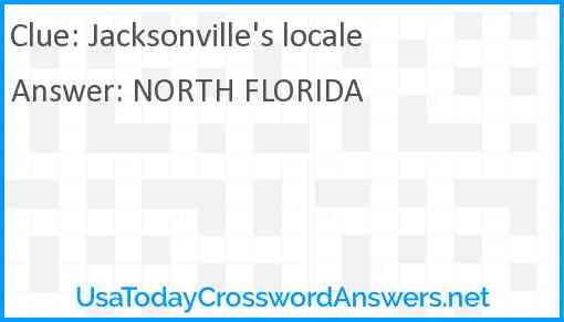 Jacksonville's locale Answer