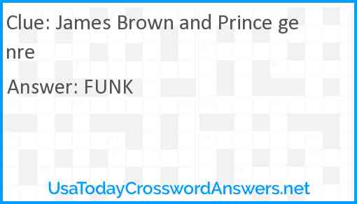James Brown and Prince genre Answer