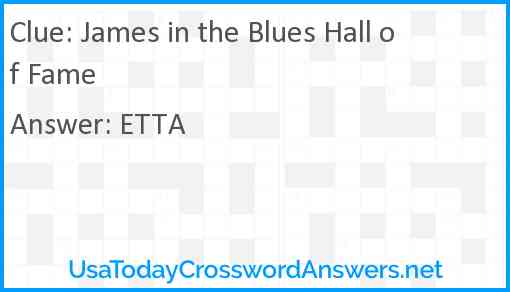 James in the Blues Hall of Fame Answer