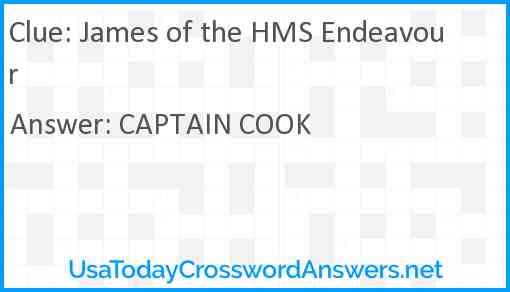 James of the HMS Endeavour Answer
