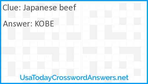 Japanese beef Answer