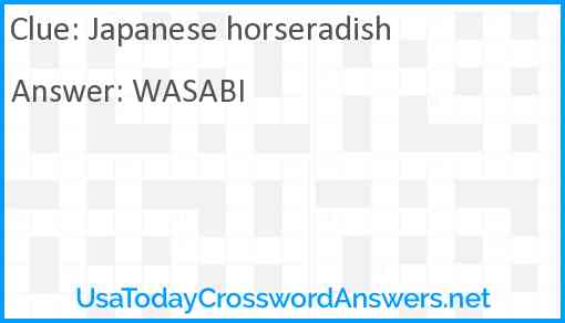 Japanese horseradish Answer