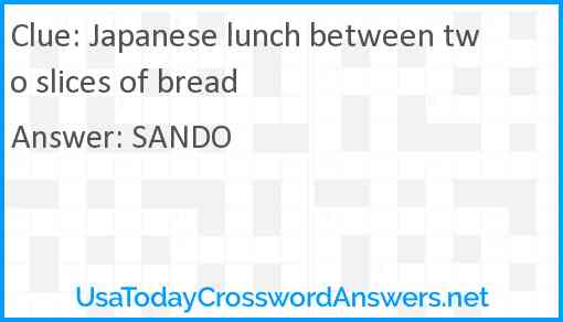Japanese lunch between two slices of bread Answer