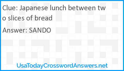 Japanese lunch between two slices of bread Answer