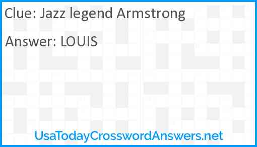 Jazz legend Armstrong Answer