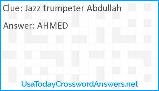 Jazz trumpeter Abdullah Answer
