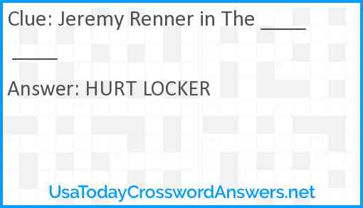 Jeremy Renner in The ____ ____ Answer