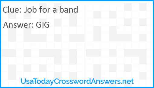Job for a band Answer