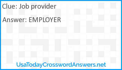 Job provider Answer
