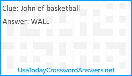 John of basketball Answer