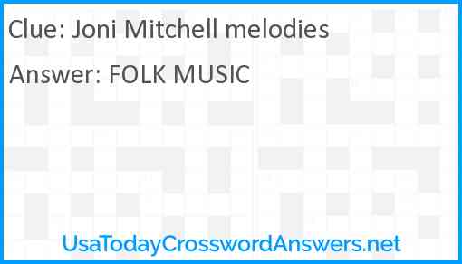 Joni Mitchell melodies Answer