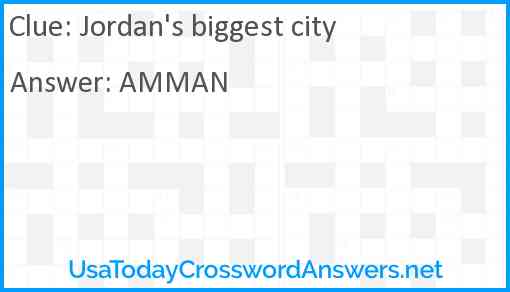 Jordan's biggest city Answer