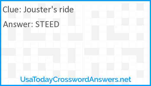 Jouster's ride Answer
